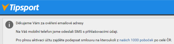 Návod na registraci u Tipsportu - krok 3