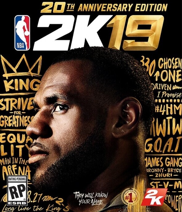 Přebal 20th Anniversary Edition NBA 2K19 je opravdu působivý.