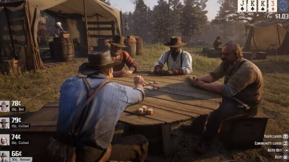 Naučte se hrát poker, budete to v Red Dead Redemption II potřebovat.