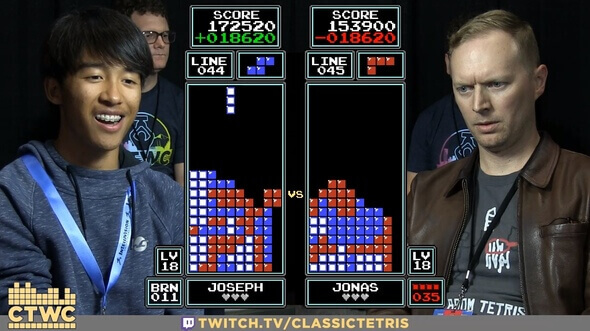 Classic Tetris World Championship 2018 - sledovat nasazení obou borců bylo skutečně napínavé.