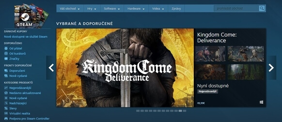 Obchod Steam s vámi bude komunikovat v češtině, nemusíte se ničeho obávat.