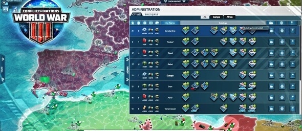 Hra Conflict of Nations World War 3 je plně lokalizovaná, včetně české nápovědy a tutoriálu.