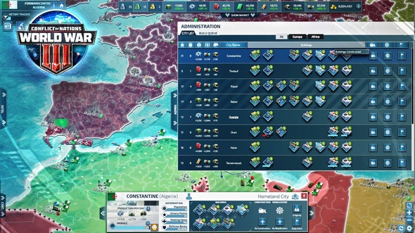 Hra Conflict of Nations World War 3 je plně lokalizovaná, včetně české nápovědy a tutoriálu.