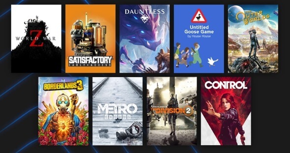 Online obchodu s hrami Epic Games Store se loni dařilo a na rok 2020 má velkolepé plány. Na obrázku jsou nejoblíbenější tituly.
