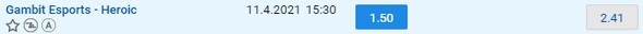 Vsaď si na výhru Gambit Esports!