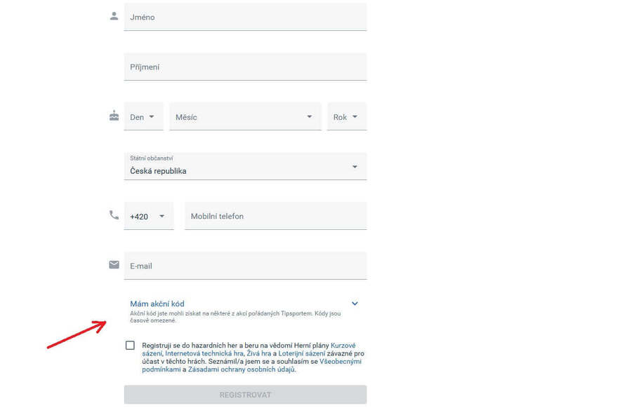 Akční kód Tipsport
