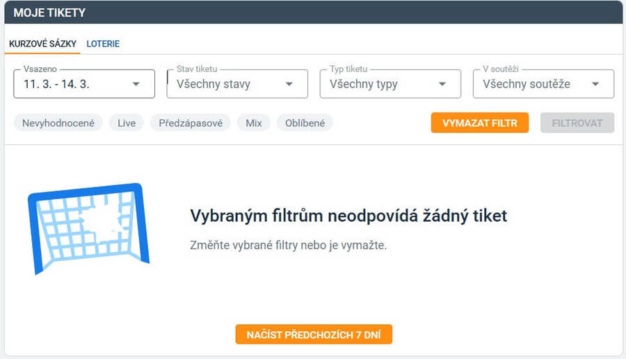 Moje tikety Tipsport