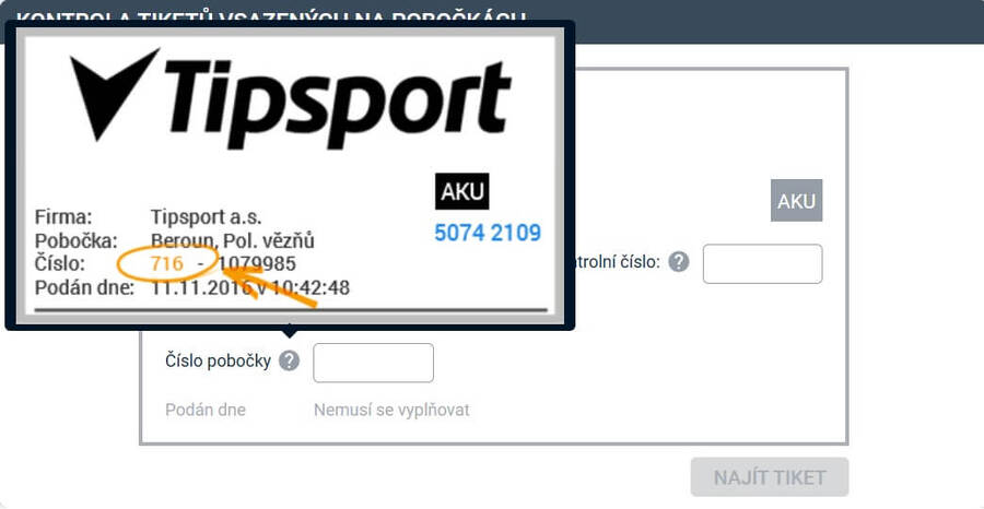 Tipsport kontrola tiketu online bez přihlášení - pobočka