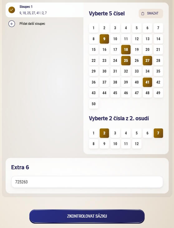 Kontrola Tiketu Eurojackpot