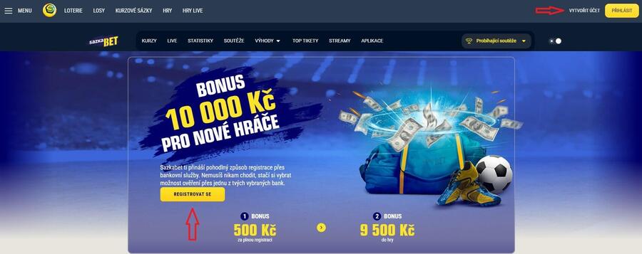 Registrace Sazkabet