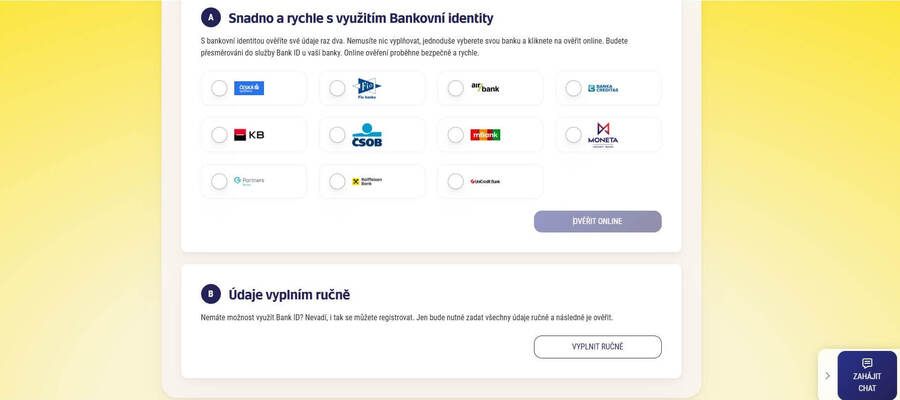 Registrace Sazkabet účet