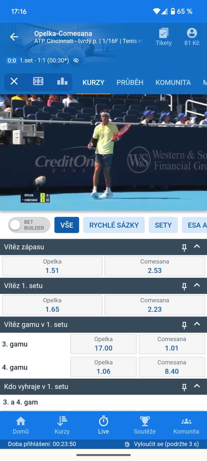 Mobil livestream Tipsport