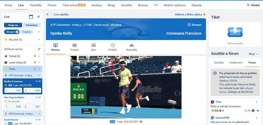PC livestream Tipsport