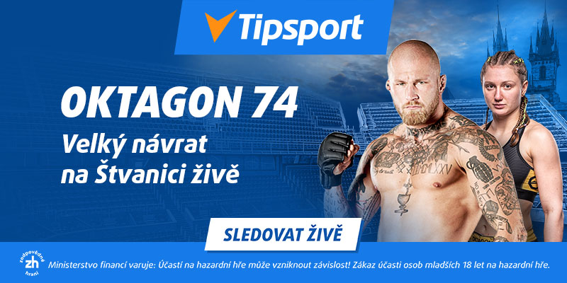 Sledujte zápasy OKTAGON 74 dnes živě na Tipsport TV