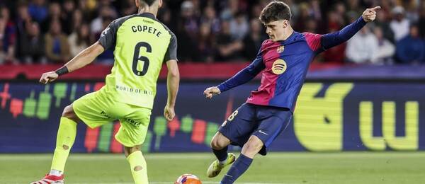 Pau Victor z FC Barcelona v dubnovém zápase proti Mallorce