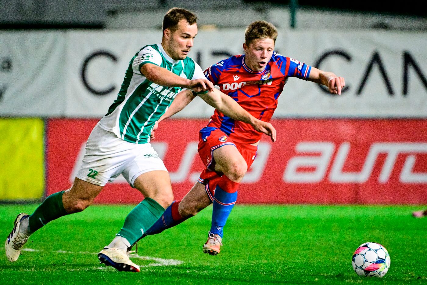 Jan Vondra a Lukáš Červ v jarním utkání mezi Bohemians 1905 a Viktorií Plzeň