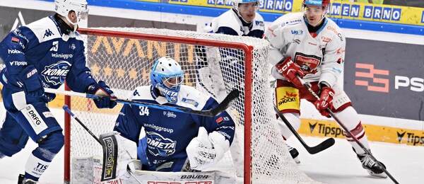 Zápas mezi Kometou Brno a Mountfieldem HK