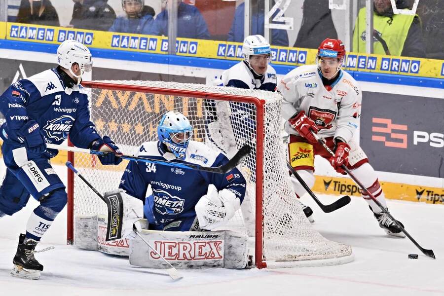 Zápas mezi Kometou Brno a Mountfieldem HK