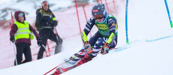 Mikaela Shiffrinová během posledního závodu v rakouském Söldenu