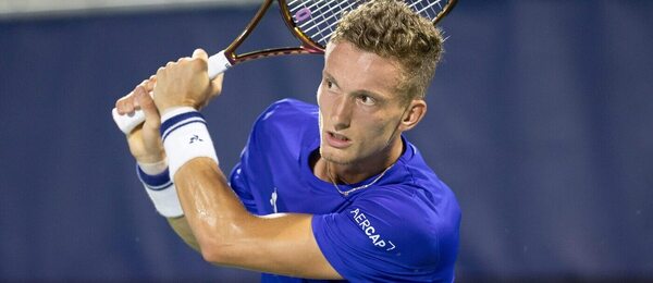 Jiří Lehečka při zápase Davis Cupu 2025