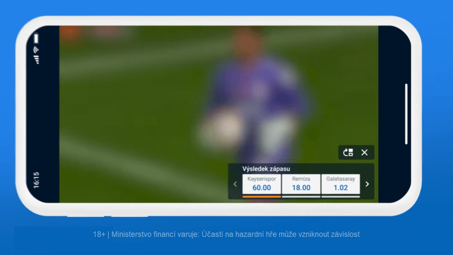 Sázky v režimu celé obrazovky na Tipsport TV