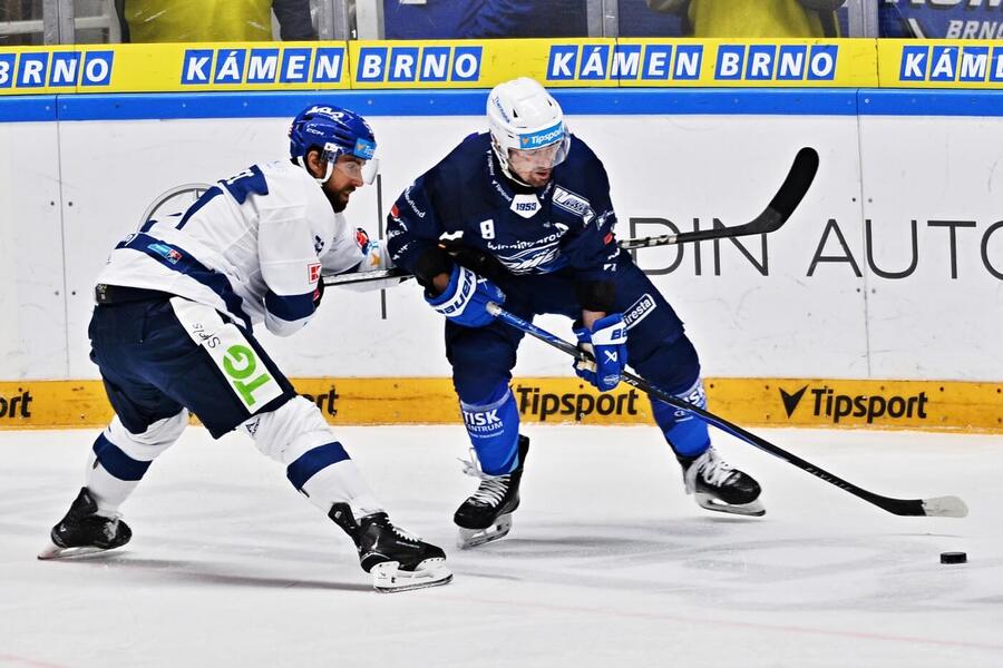 Dušan Žovinec z Kladna a Jakub Flek z Brna v posledním vzájemném zápase