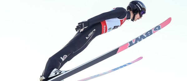 Skokan na lyžích Tate Frantz na FIS Ski Jumping World Cup 2024 v polské Wisle