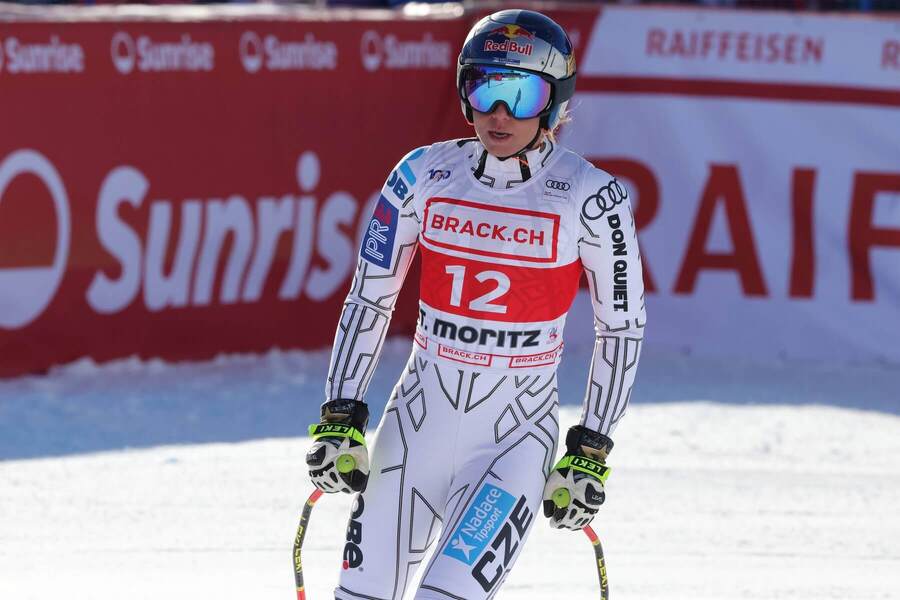 Ester Ledecká loni ve Svatém Mořici obsadila v super-G sedmé místo