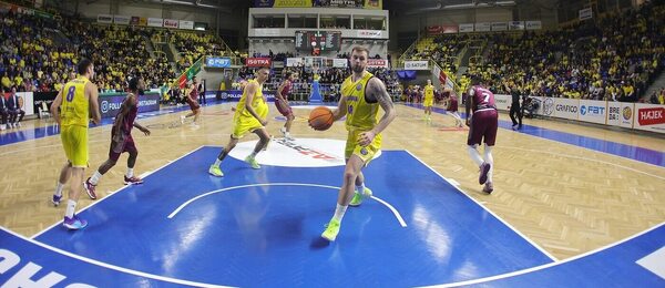 BK Opava při utkání 2. kola skupiny B basketbalové Ligy mistrů 2023 v Opavě