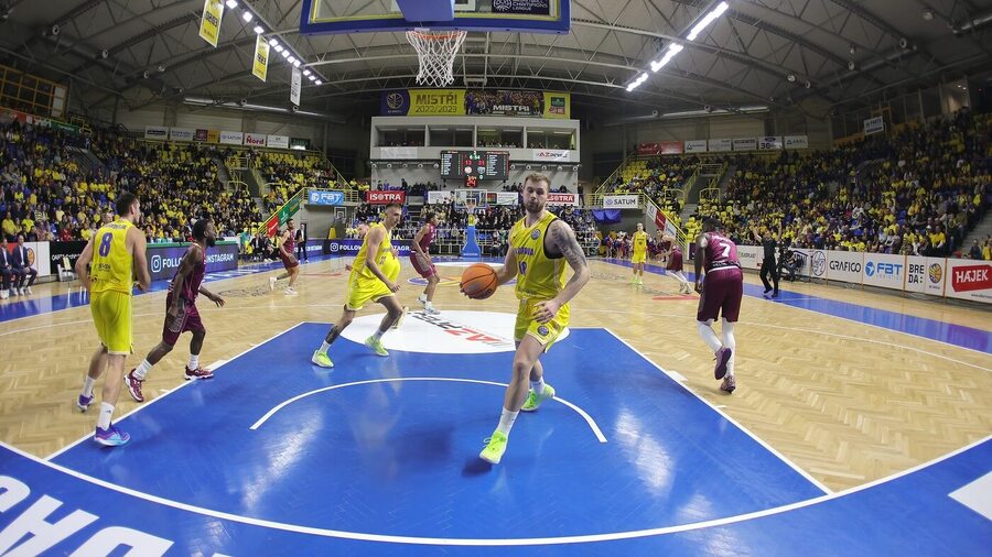 BK Opava při utkání 2.&nbsp;kola skupiny B basketbalové Ligy mistrů 2023 v&nbsp;Opavě
