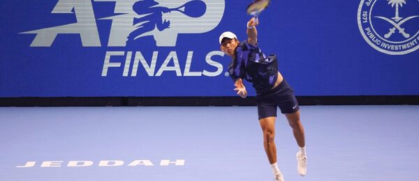 Shang Juncheng z Číny na turnaji Next Gen ATP Finals 2024 v Jeddah v Saúdské Arábii