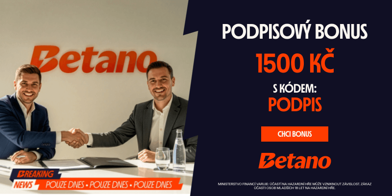 Využijte pouze dnes Betano promo kód PODPIS a&nbsp;získáte bonus 1&nbsp;900 Kč za registraci zdarma