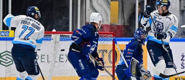 Martin Faško-Rudáš, Tomáš Bartejs, Aleš Stezka, Jasper Weatherby v prvním letošním utkání mezi Kometou a Libercem