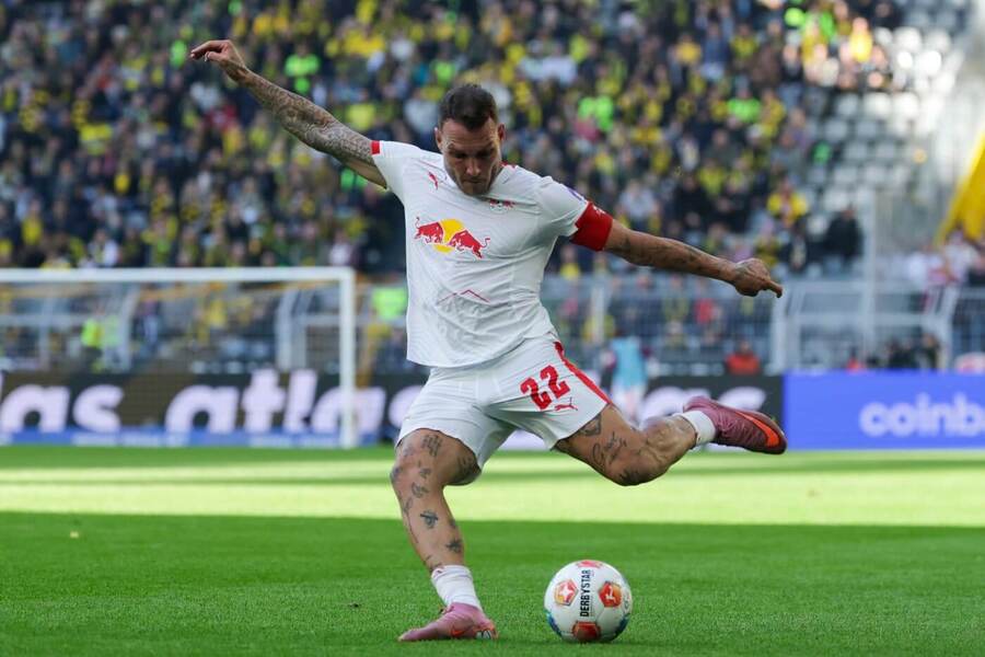 RB Lipsko v&nbsp;zápase s&nbsp;Borussia Dortmund v&nbsp;rámci Bundesligy 2025.