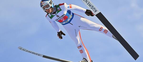 Daniel Tschofenig z Rakouska na Turné čtyř můstků 2024/25 v Garmisch Partenkirchen