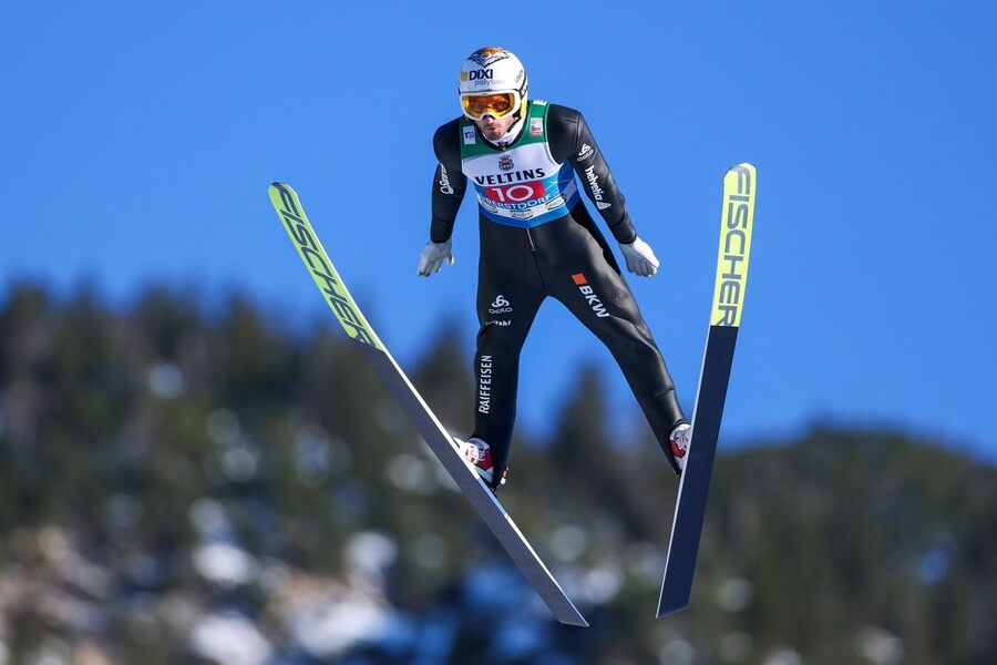 Kilian Peier ze Švýcarska na 73. ročníku Turné 4 můstků v&nbsp;Oberstdorfu
