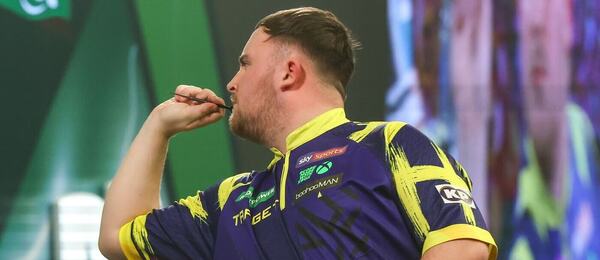 Luke Littler na turnaji Paddy Power World Darts Championships 2026 v Alexandra Palace v Londýně