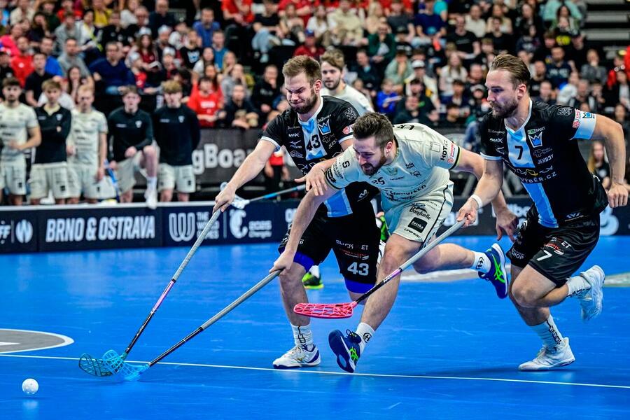 Florbal Mladá Boleslav v&nbsp;superfinále play off florbalové superligy mužů 2025 v&nbsp;Praze