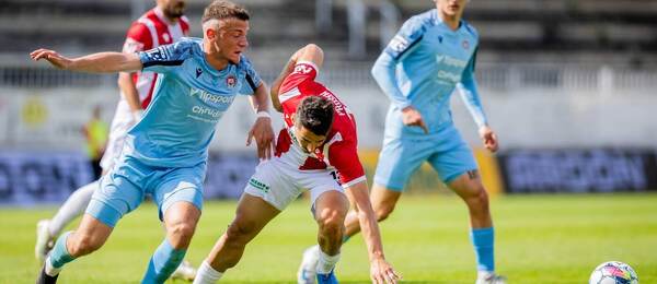 MFK Chrudim při utkání s Viktoria Žižkov během 26. kola Chance národní liga
